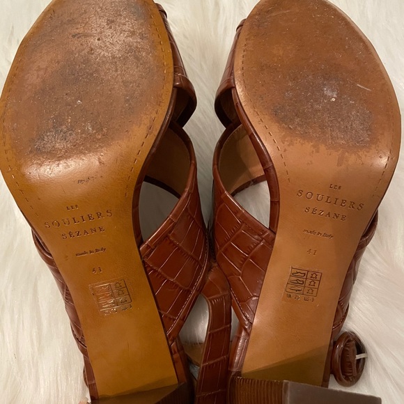 Sézane High Maud croc embossed sandals - Picture 4 of 6